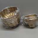 2 Pcs Gold Vases for Centerpieces, Vintage Compote Bowl Vases for Wedding Centerpieces, Small Gold Metal Pedestal Urn Vase for Party Event Home Office Decor (2)