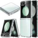 JETech Case for Samsung Galaxy Z Flip 5 2023 with Hinge Protection, Heavy Duty Rugged Protective Hard PC Phone Cover, Anti-Fingerprint Matte Finish (Frosted Clear)