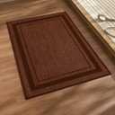 chakme Bathroom Rugs Mat 24x17, Ultra Thin Non Slip Bath Mat Small Quick Dry Absorbent Bath Mat for Bathroom Floor, (Rust, 24"x17")