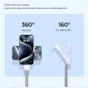 Selfie Stick for iPhone, Extended Portable Selfie Stick, Wireless Remote, Adujustable, Compact Phone Holder for Photograph, Video Recording, Streaming (White)