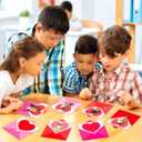 2 x 60pcs Valentine's Day Theme DIY Cutouts Heart Envelope Bulletin Board Decoration Set Envelope Paper Cut-Outs Classroom Decor for Valentines Classroom DIY Photo Craft Party School Wall Door Supplies