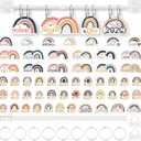Flip Calendar Bulletin Board Set with Holder Includes 54 Date Cards Back to School Calendar Bulletin Board for Classroom Home Wall Chalkboard Decor(Rainbow)