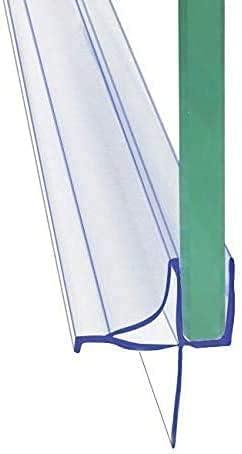 Frameless Shower Door Bottom Seal Shower Sweep with Drip Rail for 3/8" Glass,36" Long, Vinyl, Clear