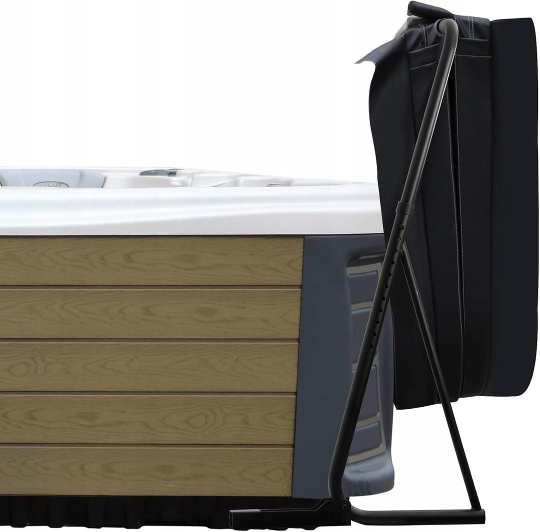 Adjustable Hot Tub Cover Lift Bar, Spa Cover Lifter with Height 31"-46" & Maximum Width 96in, Rustproof Heavy-Duty Design, No-Drill Installation for Most Rectangular Indoor/Outdoor Spas