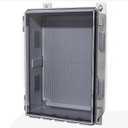 ABS Electrical Junction Box, Ventilated Design, Cable Grommets, IP65 Waterproof Enclosure, Indoor/Outdoor Use with Mounting Panel.. (Clear Cover, 17.7"x13.7"x7.9")