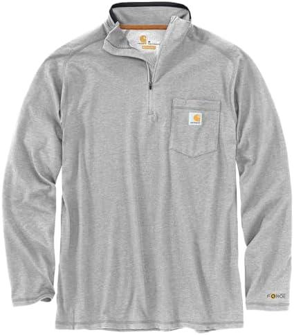 Carhartt Men's 104255 Force® Relaxed Fit Quarter Zip Pocket T-Shirt L