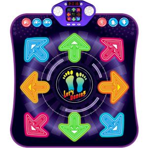 Dance Mat Toys for 3-12 Year Old Girls Boys, Dance Pad with Light Up 8-Buttons & Bluetooth, Music Dance Game with 7 Game Modes, Christmas Birthday Gifts for 3 4 5 6 7 8 9 10+ Year Old Girls Boys