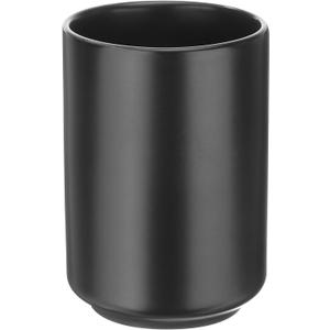 HARFINGTON Japanese Ceramic Tea Cups 8oz / 240ml Simple Solid Color No Handle Ceramic Tea Mugs Matte Glazed Cylindrical Cup for Matcha Tea Wine Black Tea Coffee Drinks, Black