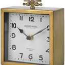 NIKKY HOME Small Gold Table Clock, Silent Non-Ticking Classic Battery Operated Decorative Mantel Desk Shelf Clock for Living Room Decor