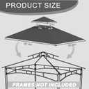 Grill Gazebo Replacement Roof, 5x8ft Outdoor BBQ Gazebo Canopy Cover, Double Tiered Grill Gazebo Replacement Roof for #L-GG001PST-F (Gray)