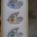 LONGWIN Miniature Blown Glass Fish Figurines Collectible Decor for Home, Handcrafted Glass Sea Animal Sculpture, Set of 3