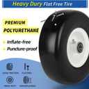 GICOOL 9x3.50-4 Flat Free Lawn Mower Tires, 9" Smooth Tread Front Wheel Assembly Fits Exmark Metro/Scag SW Series Zero Turn Mowers, Adjustable Hub 3.5"-5", 3/4" & 5/8" Bearing, 2-Pack