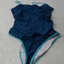 Eomenie Women's One Piece Swimsuit Color Block Spaghetti Strap 1 Piece Swimwear Tummy Control Bathing Suit Slimming Swim Suit XL