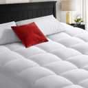 COHOME Full Size Mattress Topper Extra Thick Cooling Mattress Pad 400TC Cotton Top Plush Down Alternative Fill Pillow Top Mattress Cover with 8-21 Inch Deep Pocket (54x75 Inches, White-Classic)