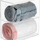 Nelspen Trash Bag Dispenser Roll Holder Wall Mount and Under Sink, 2 Compartment Clear Acrylic Cabinet Kitchen Organizer Storage Box for Garbage Bags Grocery Bag Can Plastic Shopping Bag Container