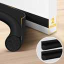 HomeProtect Door Draft Stopper 2 Pack Adjustable, Door Sweep for Bottom of Door, Weather Stripping Door Seal Interior & Exterior, Block Cold Air, Sound Light Dust, Easy to Install,32 Black
