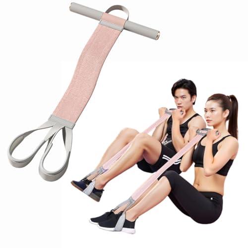 2025 New Yoga Pedal Resistance Fabric Band with Handles Anti-Broken Elastic Sit Up Pull Rope for Strength Training 120lb Full-Body Excercise Band Portable Unisex Resistance Exercise Bands (Pink)