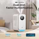 DREO Humidifiers for Bedroom, Top-filled Smart Quiet Cool Mist Humidifier for Large Room Home, Oil Diffuser & Nightlight, 50Hours Runtime for Indoor Plants, with Alexa/Google, White