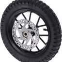 Front Wheel,Rubber Front Wheel Tire 12.5x2.75in Disc Brake Sprocket Bolts Compatible with 2 Stroke Mini Dirt Bike (A (black))