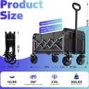 500LBS Collapsible Wagon Cart Foldable - 230L Large Heavy Duty Utility Cart with 360Swivel Brake Wheels, Lightweight Collapsible Wagon for Groceries Camping & Beach