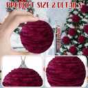 Hungdao 9 Pcs Burgundy Christmas Ornaments Velvet Ball Flocked Chenille Christmas Tree Ball Ornaments Decorative Xmas Hanging Decoration for Xmas Tree Decor, 2.36 Inch