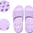 WOTTE Shower Sandals Women Quick Drying Bath Slippers Non Slip Dorm Shoes (Purple)