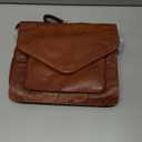 Leather Flapover Crossbody Handbag Purse for Women with Adjustable Strap & Overflap Snap Closure Tote/Bag (Tan Wash)