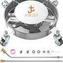 JOEJET Undercarriage Pressure Washer Attachment, Undercarriage Cleaner with 4 Wheels, 14 Inch Under Car Washer, 3 Power Washer Extension Wands, 4000 PSI
