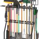 Organizer Yard Tool Storage Rack,Garden Organizer,Steel Yard Tool Racks To Store Long-Handled Tools,Tool Holder For Garden,Shed,Outdoor,Black (Small)