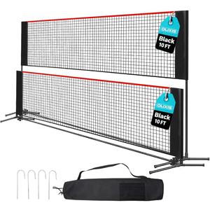 OLIXIS Badminton Net Set, 10FT Wide, 3-5FT Adjustable Height Multi Sport Net for Pickleball, Tennis, Volleyball, Soccer Tennis, Indoor Outdoor with Carry Bag, Easy Setup for Backyard