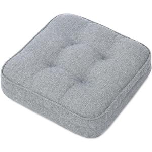 GOFORIT Memory Foam Seat Cushion，Kitchen Chair Cushions for Dining Chairs,Non-Slip Chair Pads with Removable Cover, 16'' x 16'', Grey, 16''x16''x3.5''