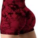 YEOREO Professional Women Workout Shorts 3.6" Scrunch Shorts Seamless High Waisted Contour Gym Yoga Biker Shorts (Medium, Tie Dye Red)