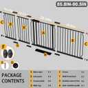 Fairy Baby Extra Wide Baby Gate 85.8-90.5 Inch Wide, Walk Through Pressure Mounted No Drill for Doorways, Long and Large Tension Gate for Pet and Kids