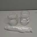 Ziliny 4 Pcs Creative Glassware Set Wave Shape Drinking Glasses with Glass Straw Aesthetic Cups Vintage Ribbed Glass Cups Cute Drinking Glasses for Tea Beer Water Cocktail Coffee Beverage Kitchen
