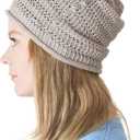 CHARM Linen Summer Beanie for Men - Womens Sweat Wicking Knit Japanese Hat Hipster Cap (One Size, Beige)