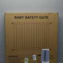 DEARBB Extra Wide Baby Gate Ultra Narrow Spacing 30.11-77.36" Pressure Mounted Double Lock Swing Auto Close Walk Through Metal Safety Pet Gate for Stairs and House Doorway Kitchen (61.61"-69.48", White)