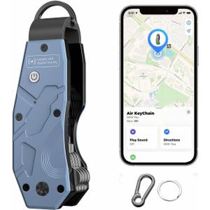 Air Keychain, Key Organizer Works with Apple Find My, Built-in airtag Chips, Holds 2-6 Keys, Car Key Chains with GPS Tracker, Key Finder, Minimalist Key Holder for Men and Women, (iOS Only) (Blue)
