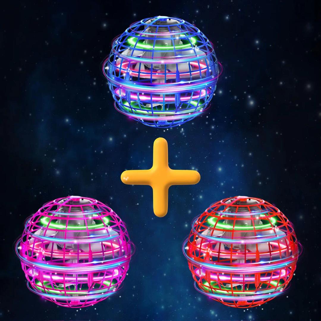 3 Pcs Flying Orb Ball Toys(Blue+Red+Pink) Soaring Hover Boomerang Spinner Hand Controlled Mini Drone for Kids Adults Outdoor Indoor