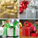 DECYOOL 4 Rolls 150 Yards Christmas Ribbons Metallic Glitter Fabric Organza Holiday Festival Ribbons 4/5" Wide for Gift Wrapping Decoration (Green, Red, Silver, Gold)