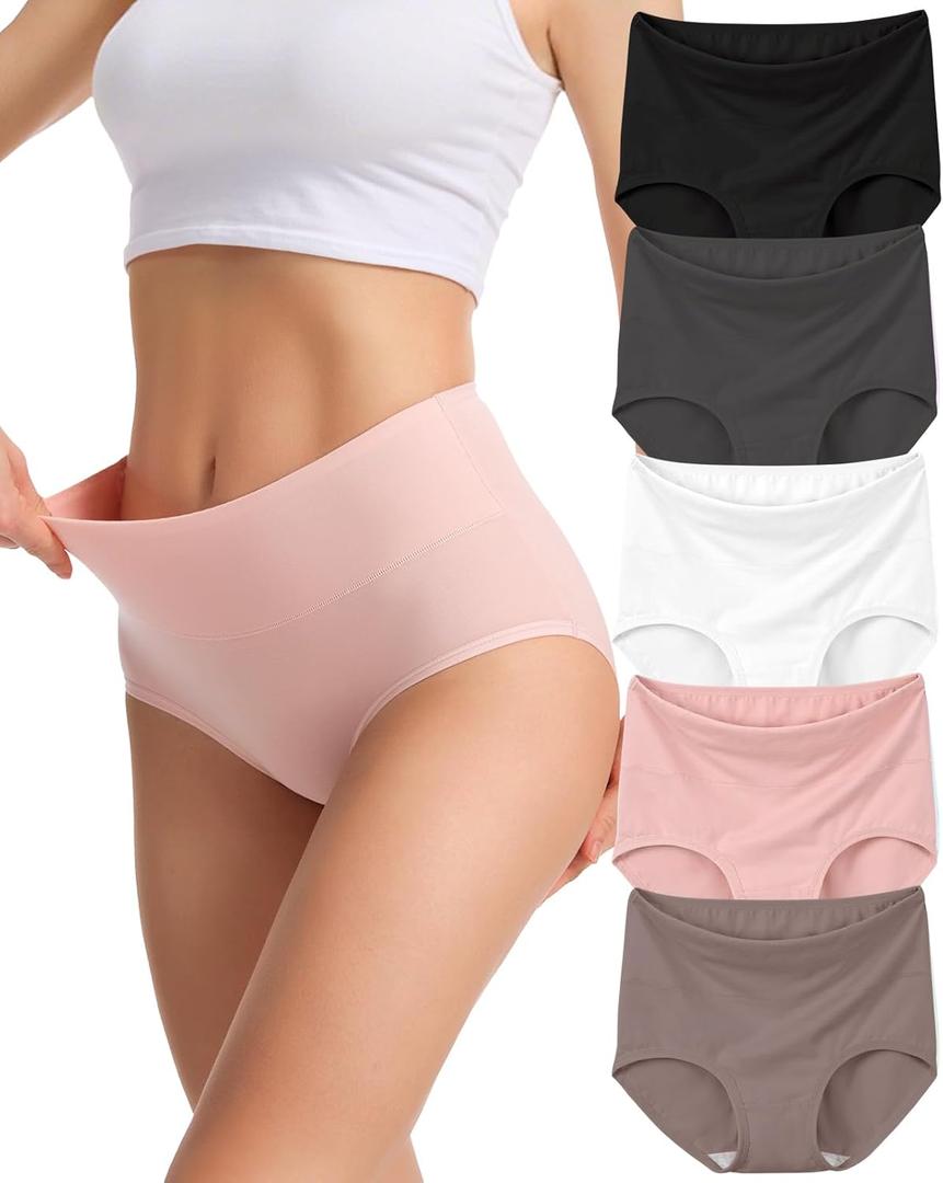 Sunm Boutique Combed Cotton Underwear for Women, Full Coverage High Waisted Women's Briefs, Soft Breathable Ladies Panties (XXXL)