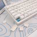 Sumgsn 131 Keys White Topographic Keycaps PBT Dye Sub Side Printed Custom keycaps 75 Percent Cherry Profile Fit for Mechanical Keyboard Cherry Mx Switches