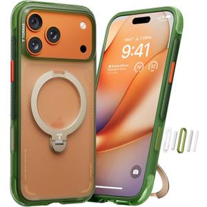 TORRAS Ostand Q3 Air for iPhone 17 Pro Max Case with 360 Magnetic Stand, Fit for MagSafe, Mil-Grade Drop, Camera Control Button, Shockproof Phone Case for iPhone 17 Pro Max 6.9", Evergreen