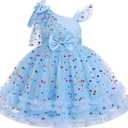 OBEEII Toddler Baby Girls Pageant Dress Sequins Heart Tulle Tutu Dress Flower Wedding Princess Birthday Party Prom Gown