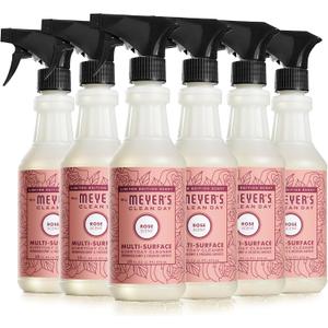 MRS. MEYER'S CLEAN DAY Multi-Surface Everyday Cleaner, Rose Scent, 16 Ounce Bottle (Pack of 6)