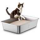 Stainless Steel Litter Box, Extra Large Cat Litter Box with High Sided for Big Cats, XL Metal Litter Boxes, Non-Stick, Easy to Clean, Odor-Free, Cat Toilet，Litterbox