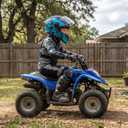 Kids Full Face Motorcycle Helmet, Child Go-Kart Dirtbike ATV Motocross 4-Wheeler Street Racing Offroad Motorbike Helmet, DOT Approved (Stripe Blue, Large)