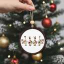 Goose Christmas Wooden Ornament, Goose Lovers Wooden Ornament Gifts for Women Men, Funny Geese Farmhouse Ornaments for Xmas Tree Holiday Winter Decoration