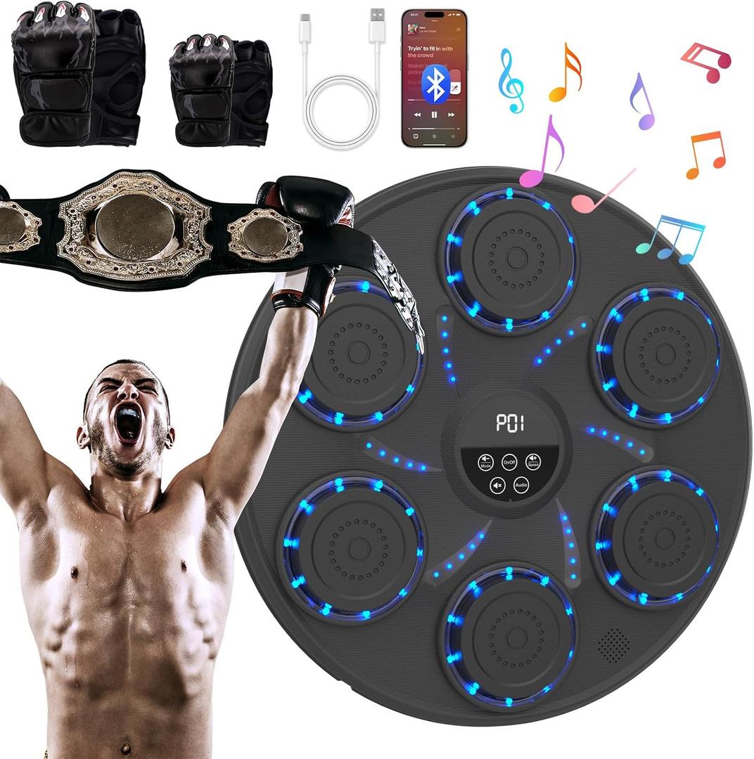 Smart Music Boxing Machine with Gloves, Fun Boxing Game Gift for Kids and Adults