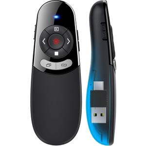 2 in 1 Type C USB Presentation ClickerWireless Presenter Remote PowerPoint Clicker for Computer Presentations with Volume Control,Slide Advancer for Mac Laptop