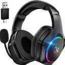 Tatybo Wireless Gaming Headset for PS5, PS4, PC, 2.4GHz USB & Type-C Gaming Headphones, 40Hrs & 7.1 Surround Sound Bluetooth Headphones with Noise Canceling Mic, Wireless Headset for Switch Phone